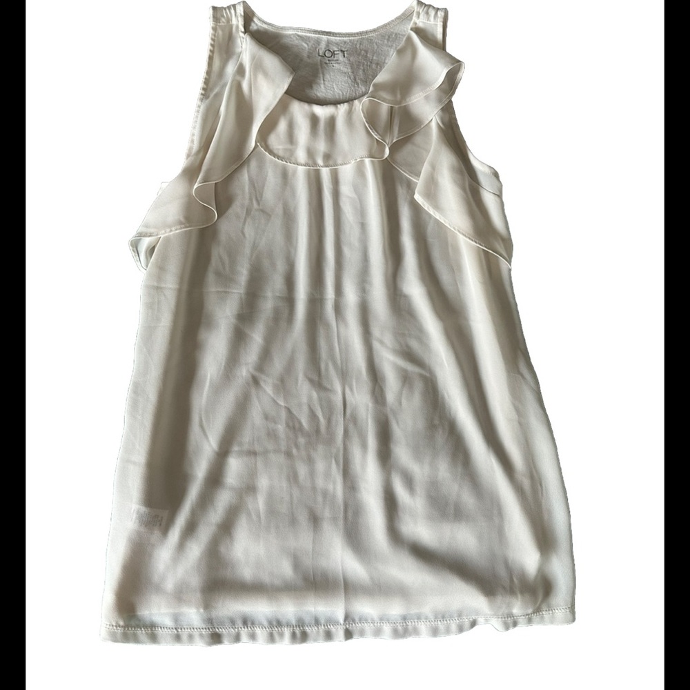 Loft Sleeveless Cream Tank Top Size Small